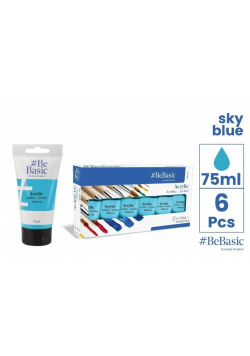 Farba akrylowa - jasny niebieski 75ml (6szt)
