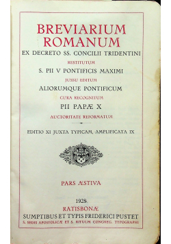 Breviarium Romanum / Proprium officiorum pro Fratribus et Monialibus Carmelitis Discalceatis ok 1928 r.