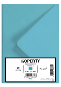 Koperty A5 niebieskie 10szt