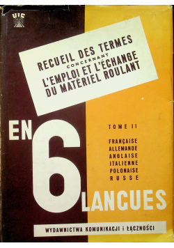 Recueil des Termes Lemploi et Lechange Materiel Roulant Tom II