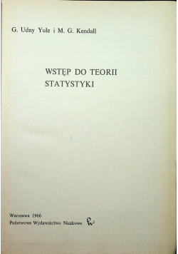 Wstęp do teorii statystyki