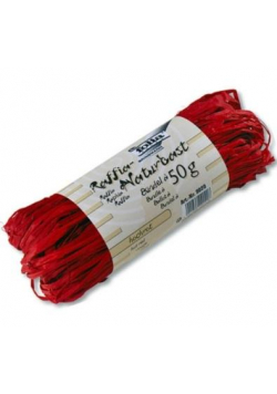 Rafia naturalna 50g czerwona FOLIA PAPER