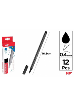 Cienkopis 0.4mm czarny (12szt)