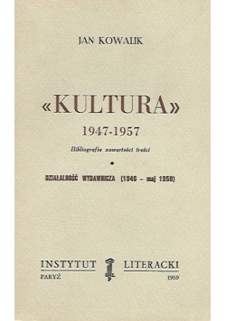 Kultura 1947 1957 Bibliografia zawartości treści Działalność wydawnicza 1946 maj 1959