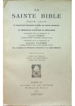 La sainte bible  Tome XI