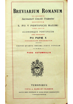 Breviarium Romanum 1926 r