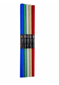 Paczka Bibuła marszczona aluminiowa 25x50 mix 5 mini rolek