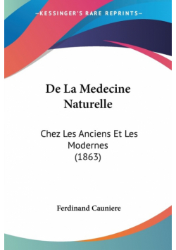 De La Medecine Naturelle