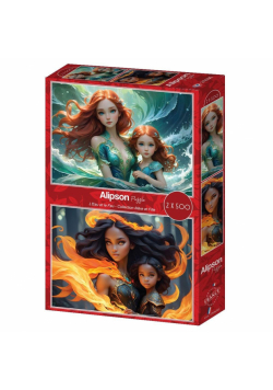 Puzzle 2x500 Matka i córka Woda i ogień