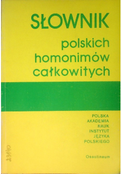 Słownik polskich homonimów całkowitych