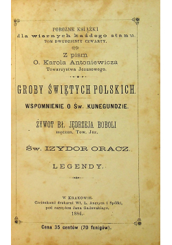 Groby świętych polskich 1884r