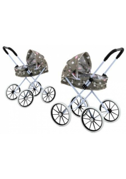 Wózek dla lalek duże koła szary 60cm