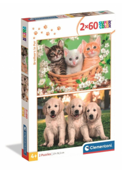 Puzzle 2x60 Super kolor Brothers In Fur 24820