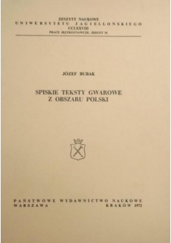 Spiskie teksty gwarowe z obszaru Polski