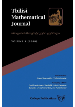 Tbilisi Mathematical Journal. Volume 1 (2008)