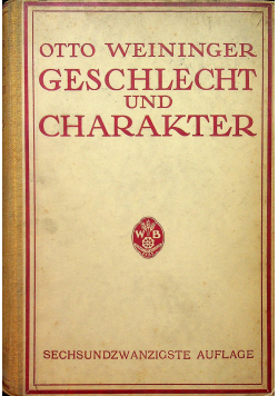 Geschlecht und charakter 1925r