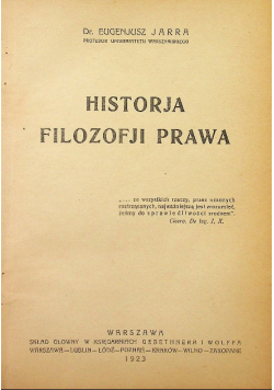 Historja filozofji prawa 1923 r.