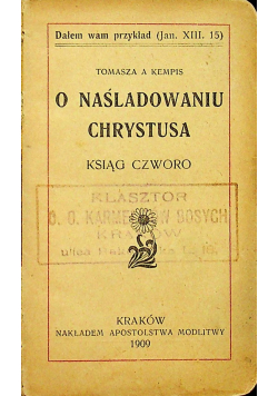 O naśladowaniu Chrystusa 1909 r