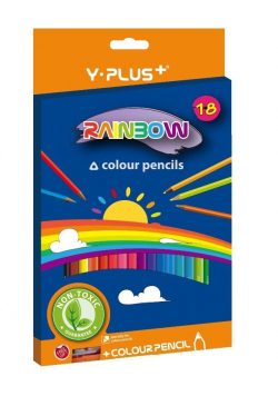 Kredki ołówkowe Rainbow + temperówka 18 kol