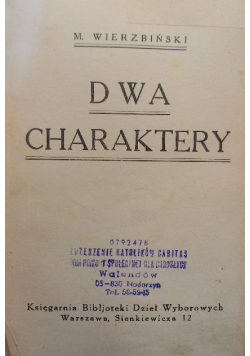 Dwa charaktery 1923 r.