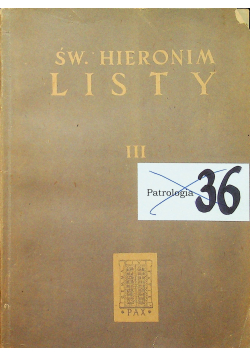 Św Hieronim Listy III