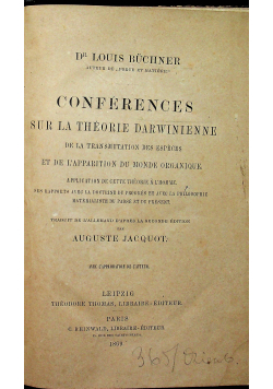 Conferences Sur LaTheorie Darwinienne 1869