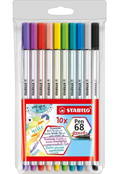 Flamastry Pen 68 brush 10 kolorów STABILO