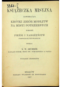 Książeczka misyjna 1917r