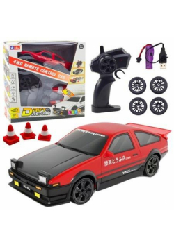 Auto sportowe RC z wymiaennymi kołami czerwone