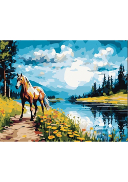 Malowanie po numerach Koń 40x50 cm