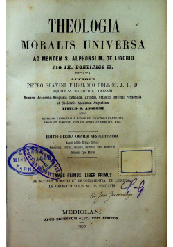 Theologia Moralis Universa 1865 r.