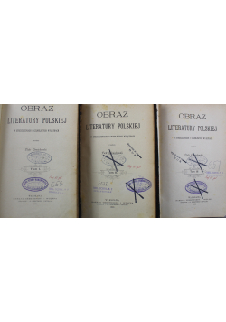 Obraz literatury Polskiej 3 Tomy 1898 r.