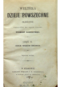 Welter Dzieje powszechne część 2 1869 r.