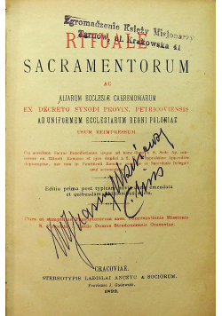 Rituale sacramentorum 1892 r.