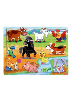 Puzzle drewniane Na wsi 20 el.