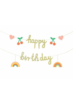 Baner papierowy Happy Birthday 100x18cm