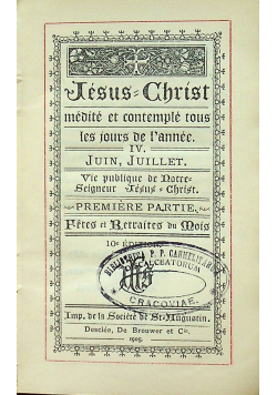 Jesus Christ medite et contemple tous tes jours de lannee Tom 4 1905 r.