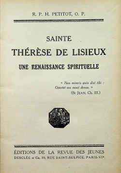 Sainte therese de lisieux 1925r