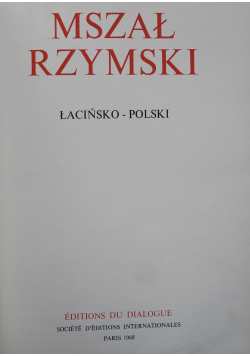 Mszał Rzymski Łacińsko Polski
