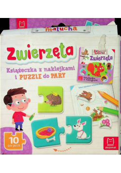 Zwierzęta Książeczka z naklejkami i puzzle do pary