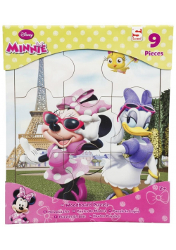 Puzzle drewniane Minnie 9 el.