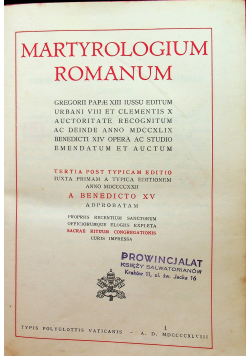 Martyrologium romanum 1948 r