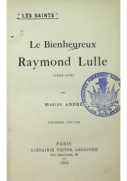 Le Bienheureux Raymond Lulle 1900r