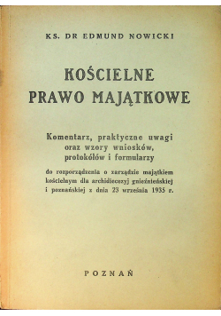Kościelne prawo majątkowe 1936 r