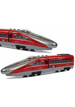 Pociąg Pendolino z naciągiem czerw dźwięk światło