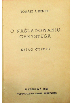 O naśladowaniu Chrystusa 1949 r.