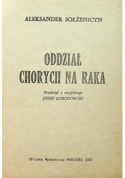 Oddział chorych na raka II obieg