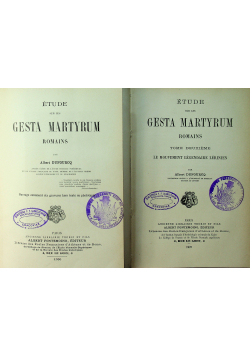 Etude sur les gesta martyrum romains  2 tomy