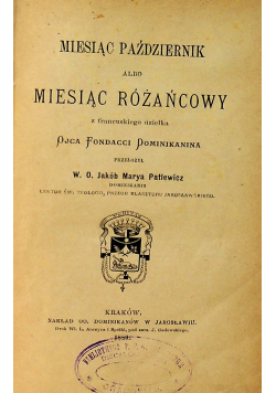 Miesiąc Różańcowy / Rozmyślania o tajemnicach życia 1889 r.