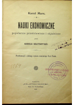 Nauki ekonomiczne 1906 r.